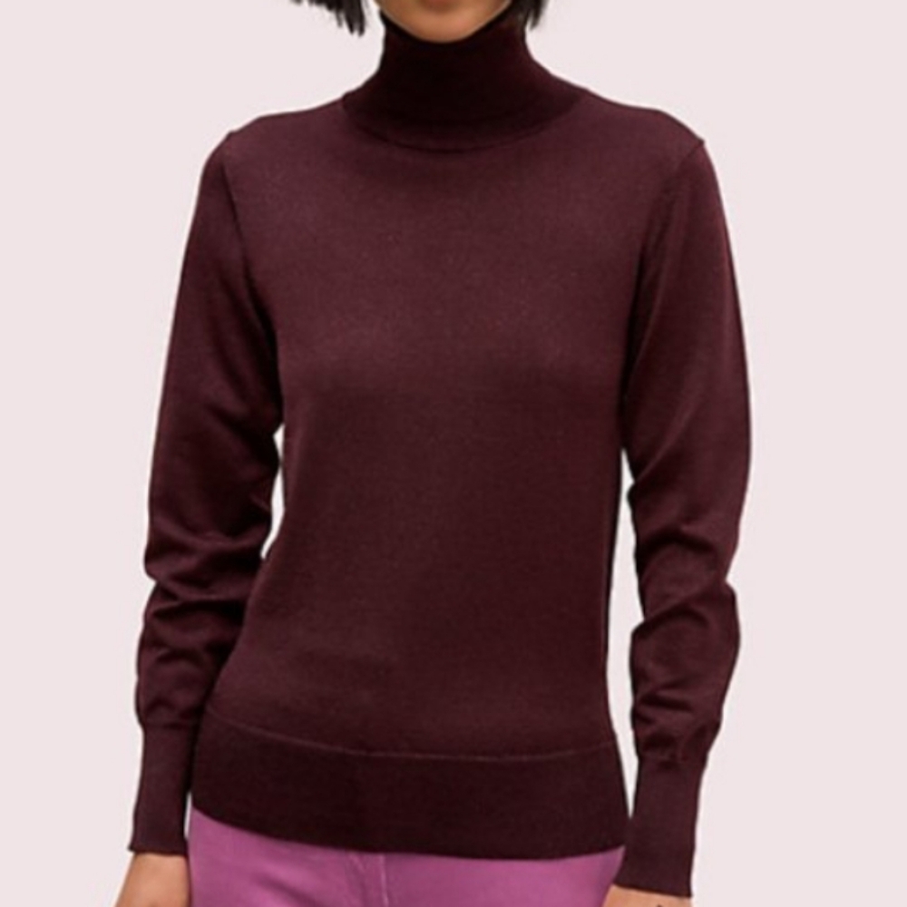 Kate Spade Metallic Ribbed Turtleneck Sweater
